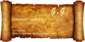 Gmoser Gyula névjegykártya